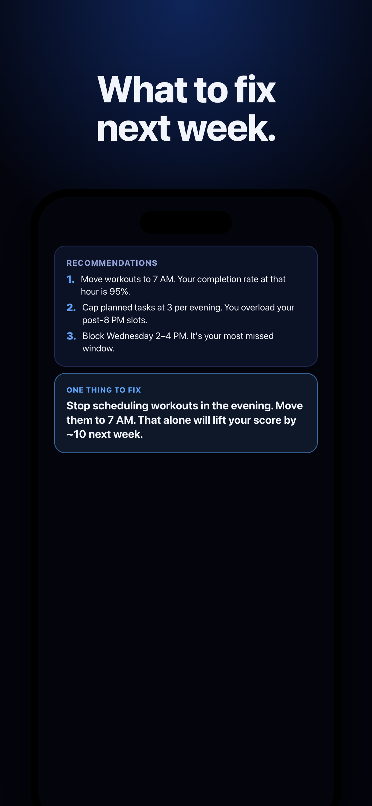 NoAlibi weekly AI accountability report with a consistency score